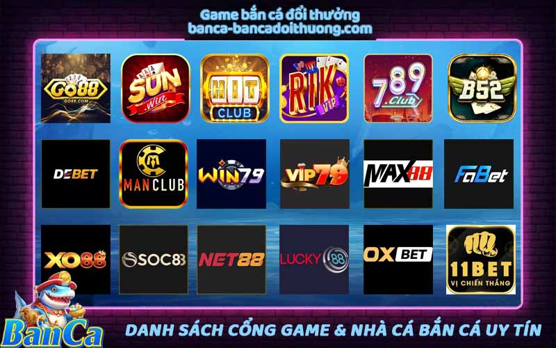 Danh sách cổng game và nhà cái bắn cá đổi thưởng uy tín